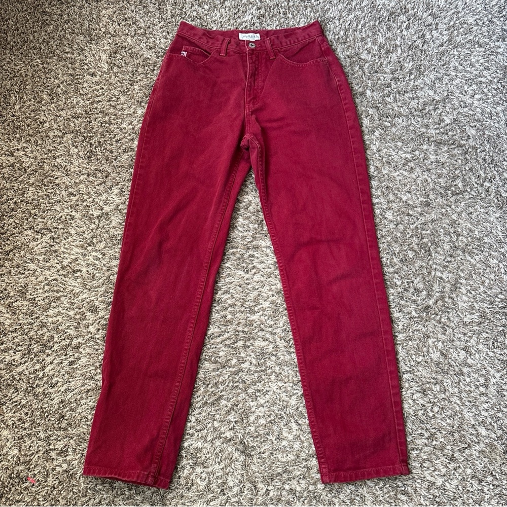 GUESS Women's Straight Leg Jeans in Deep Red